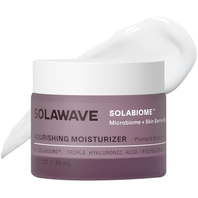 SOLAWAVE NOURISHING MOISTURIZER WITH SOLABIOME, HYDRATING FOR FACE WITH PROBIOTICS & PREBIOTICS, TRIPLE HYALURONIC ACID, POLYGLUTAMIC ACID FOR ALL SKIN TYPES (1.7 FL OZ) - Image 1